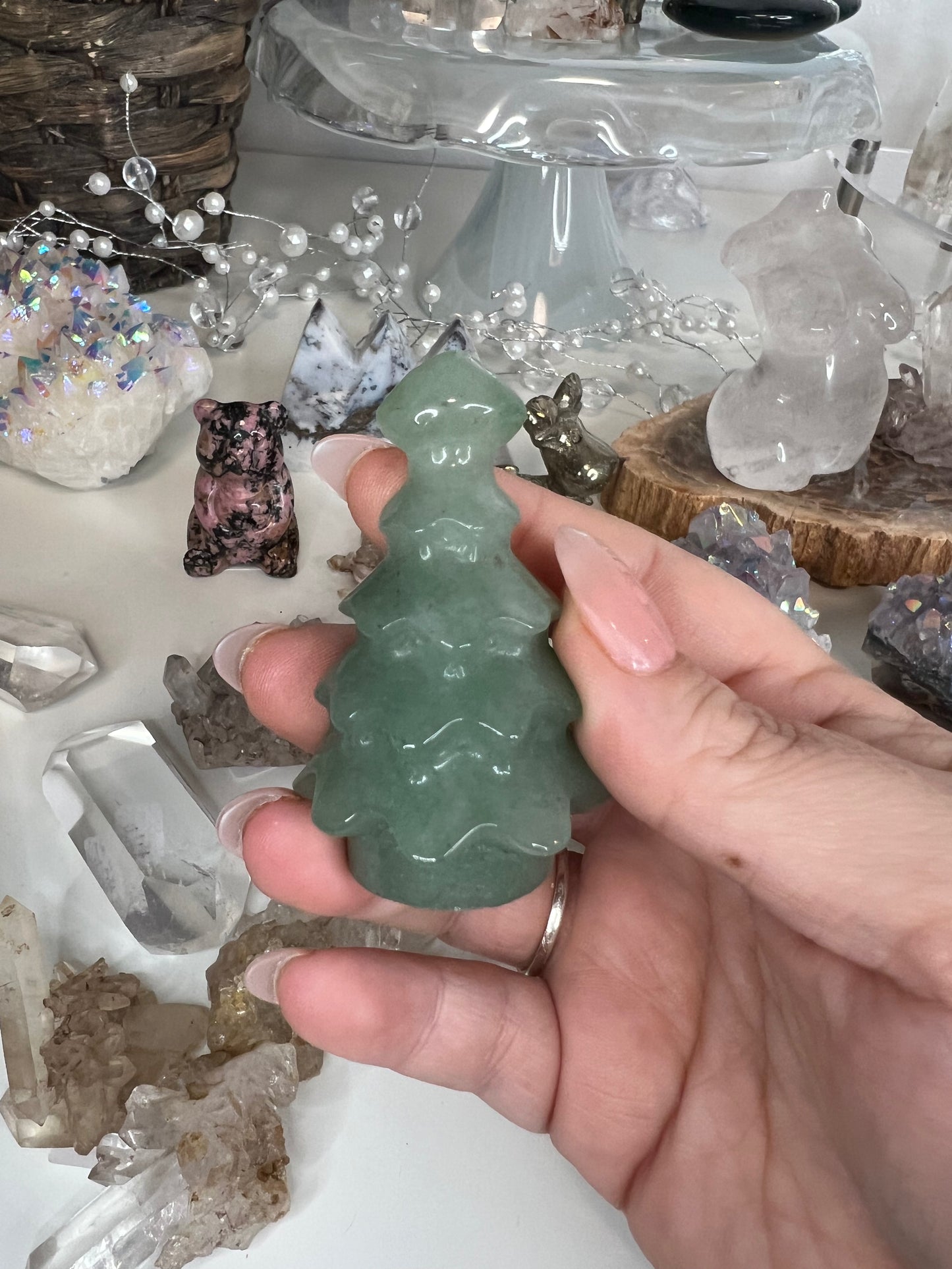 Green Aventurine Christmas Tree 2.5"