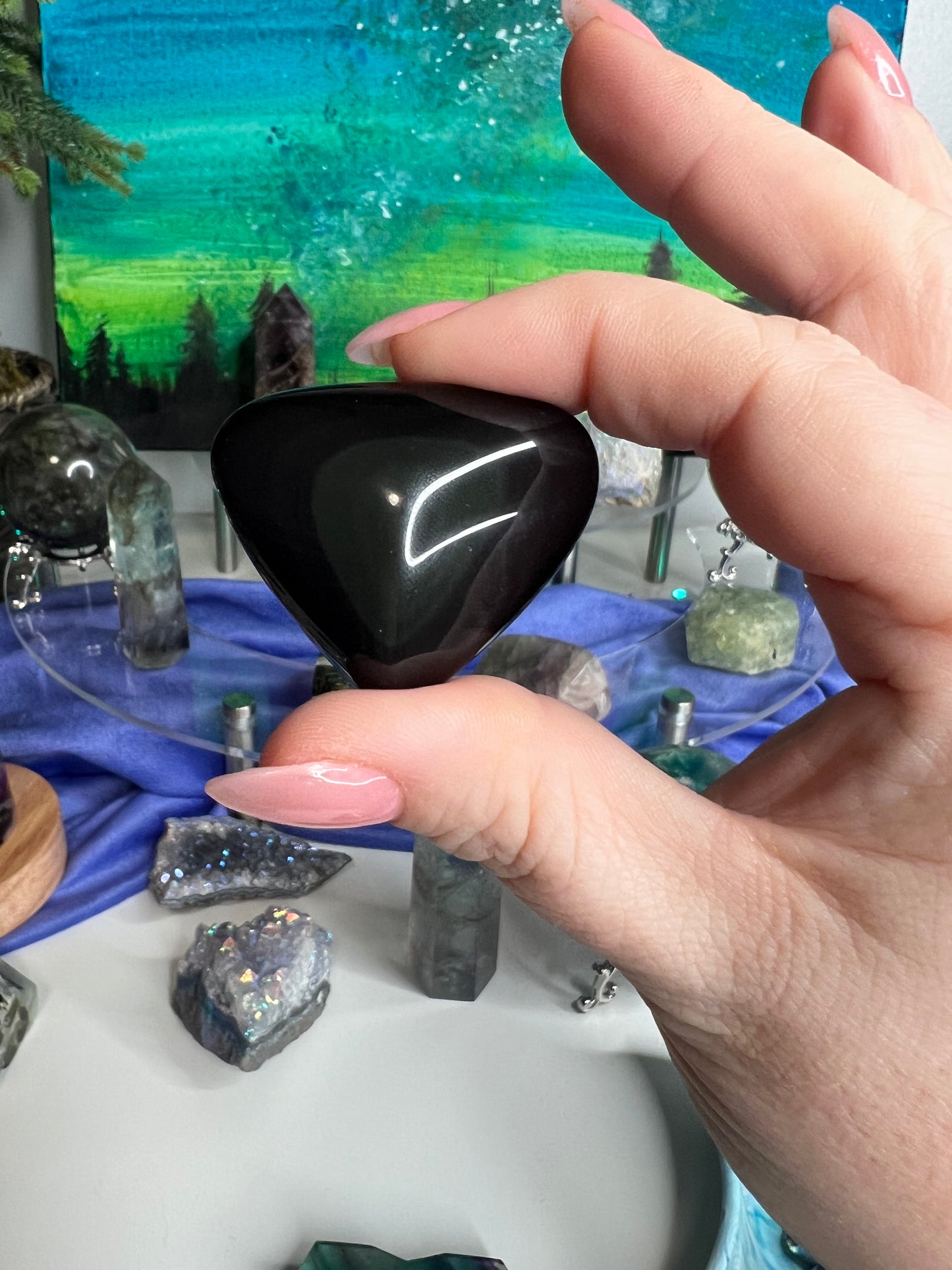 Rainbow Obsidian Heart #1