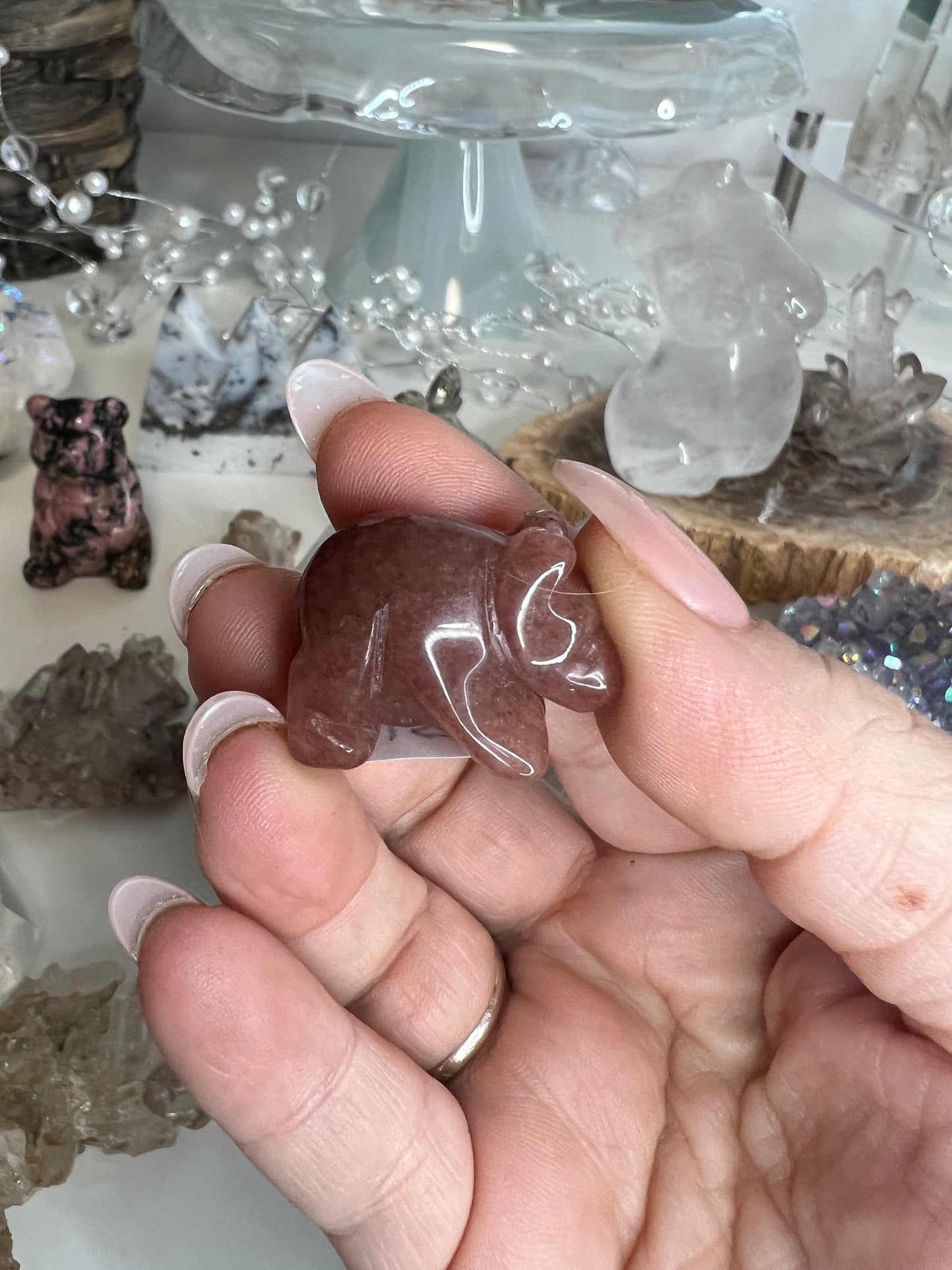 Mini Carved Crystal Bear