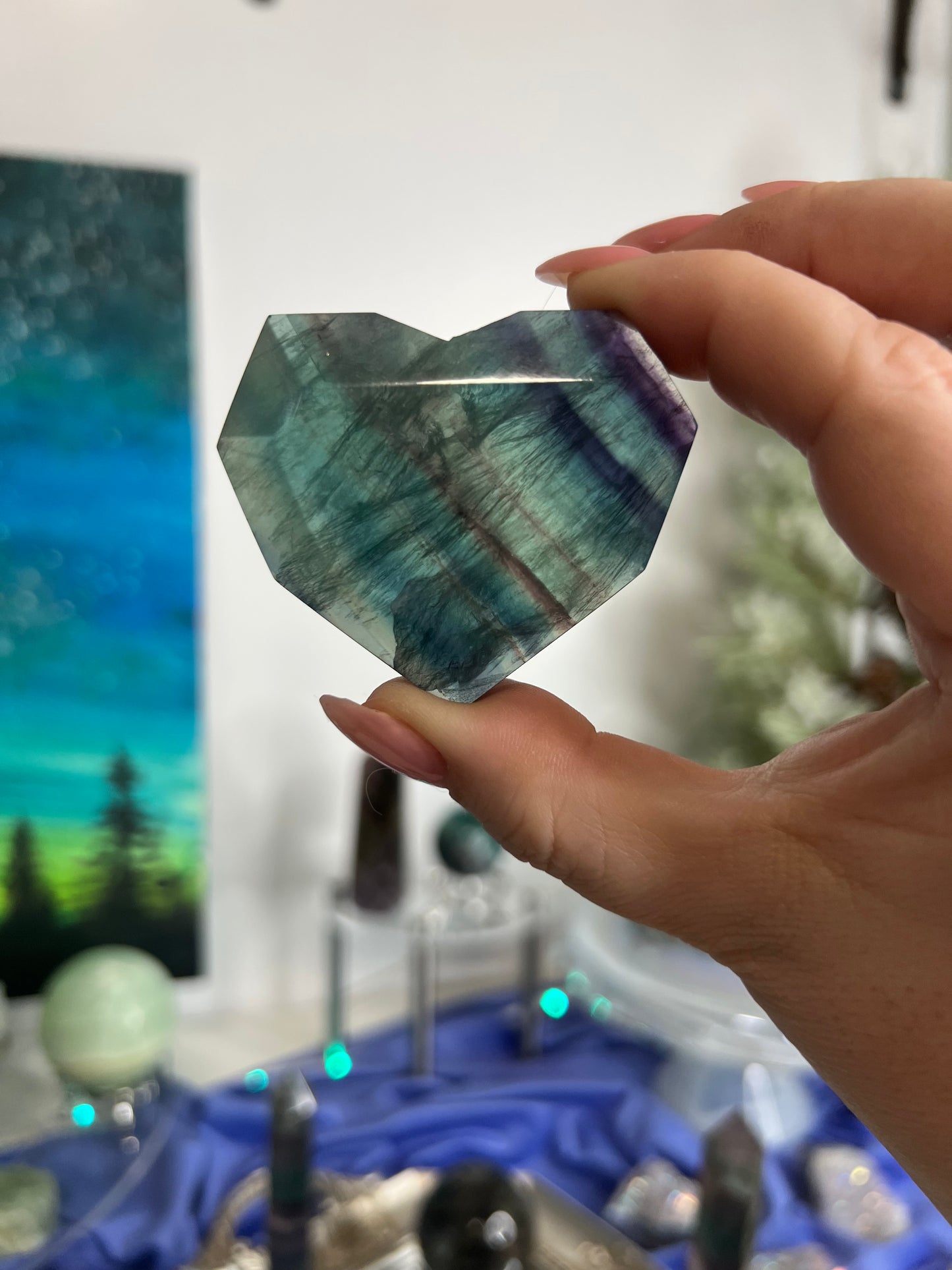 Fluorite Faceted Heart #1