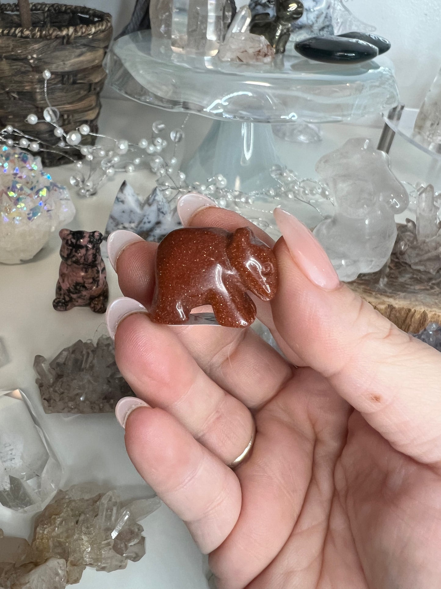Mini Carved Crystal Bear