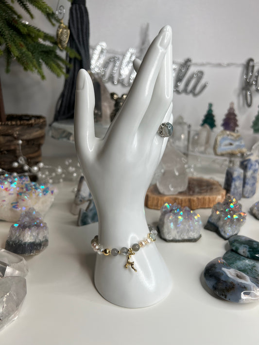 Christmas Bracelet Rainbow Moon Stone