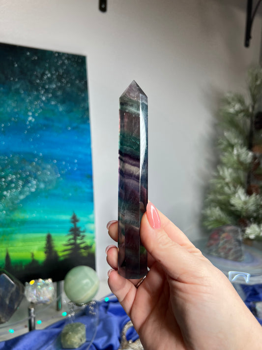 Rainbow Fluorite Tower #2