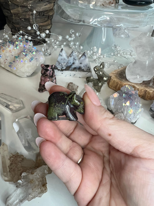 Mini Carved Crystal Bear