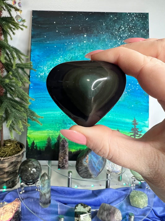Rainbow Obsidian Heart #3