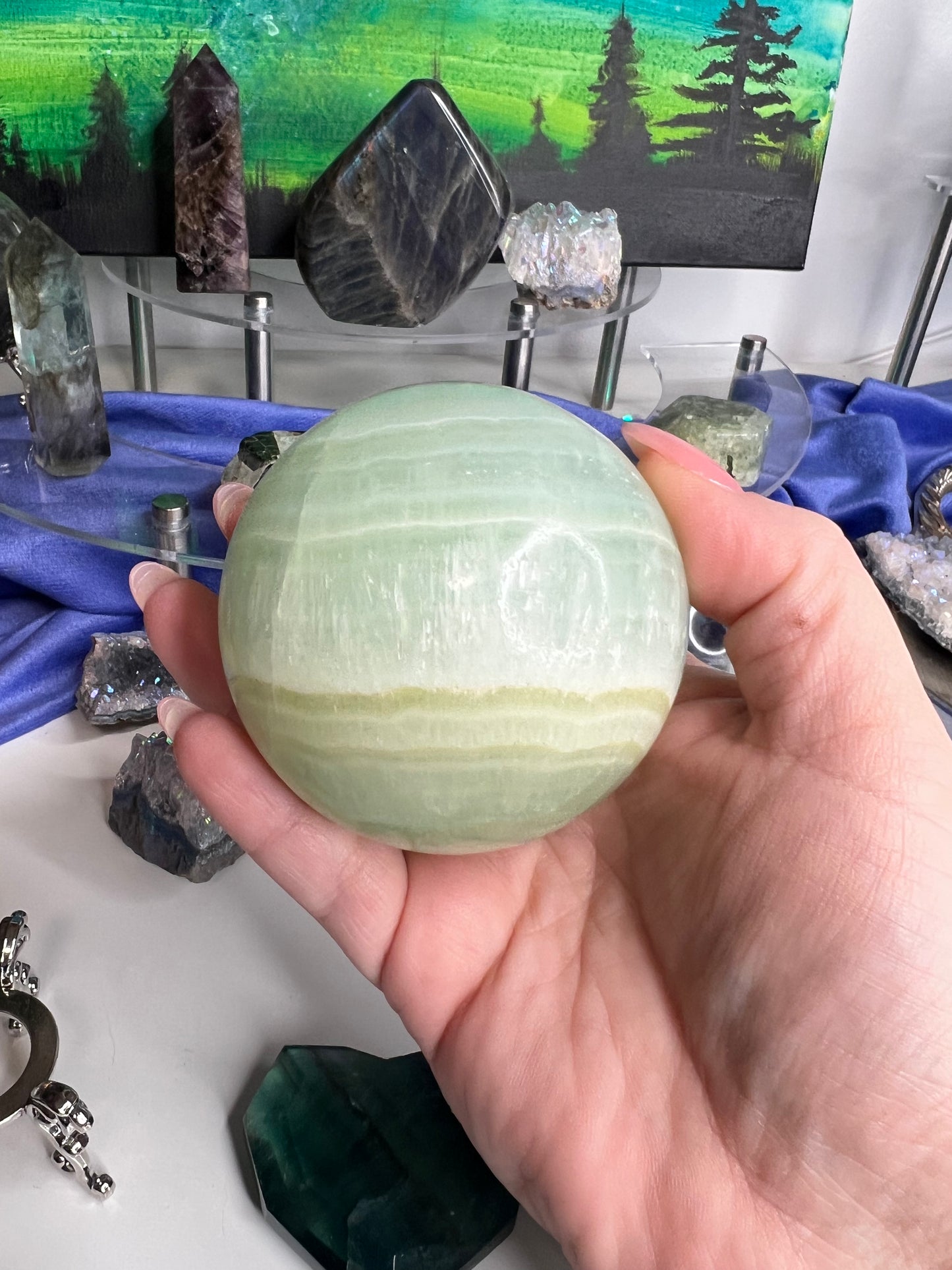 Large Pistachio Calcite Sphere