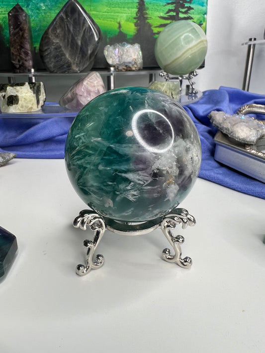 Snowflake Fluorite Sphere #2
