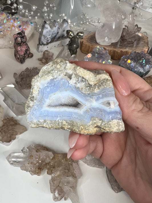Druzy Blue Lace Agate Raw