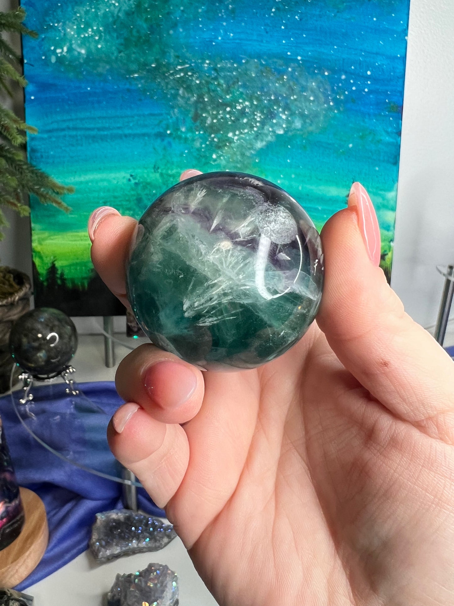 Snowflake Fluorite Sphere #1