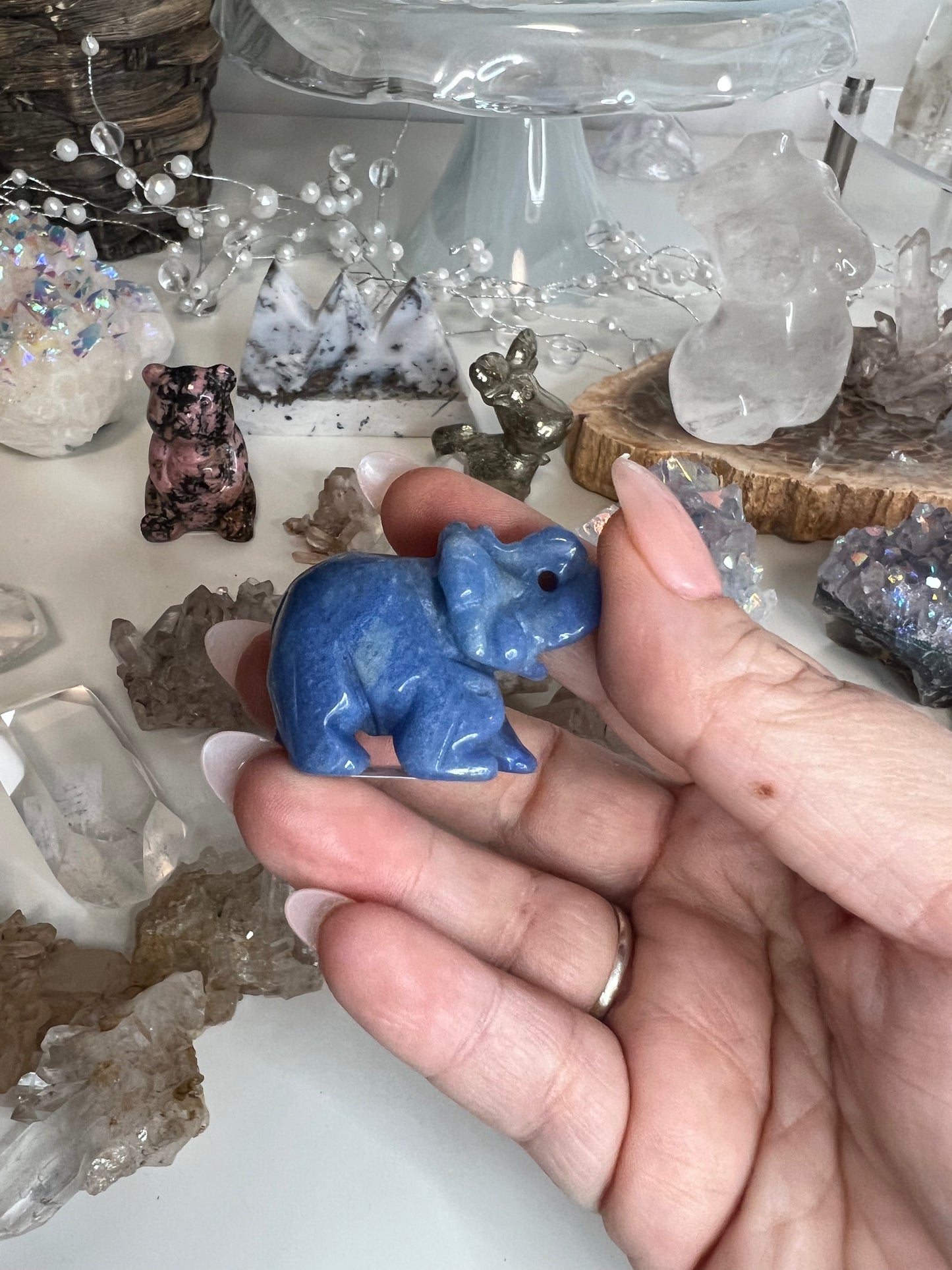 Blue Aventurine Elephant