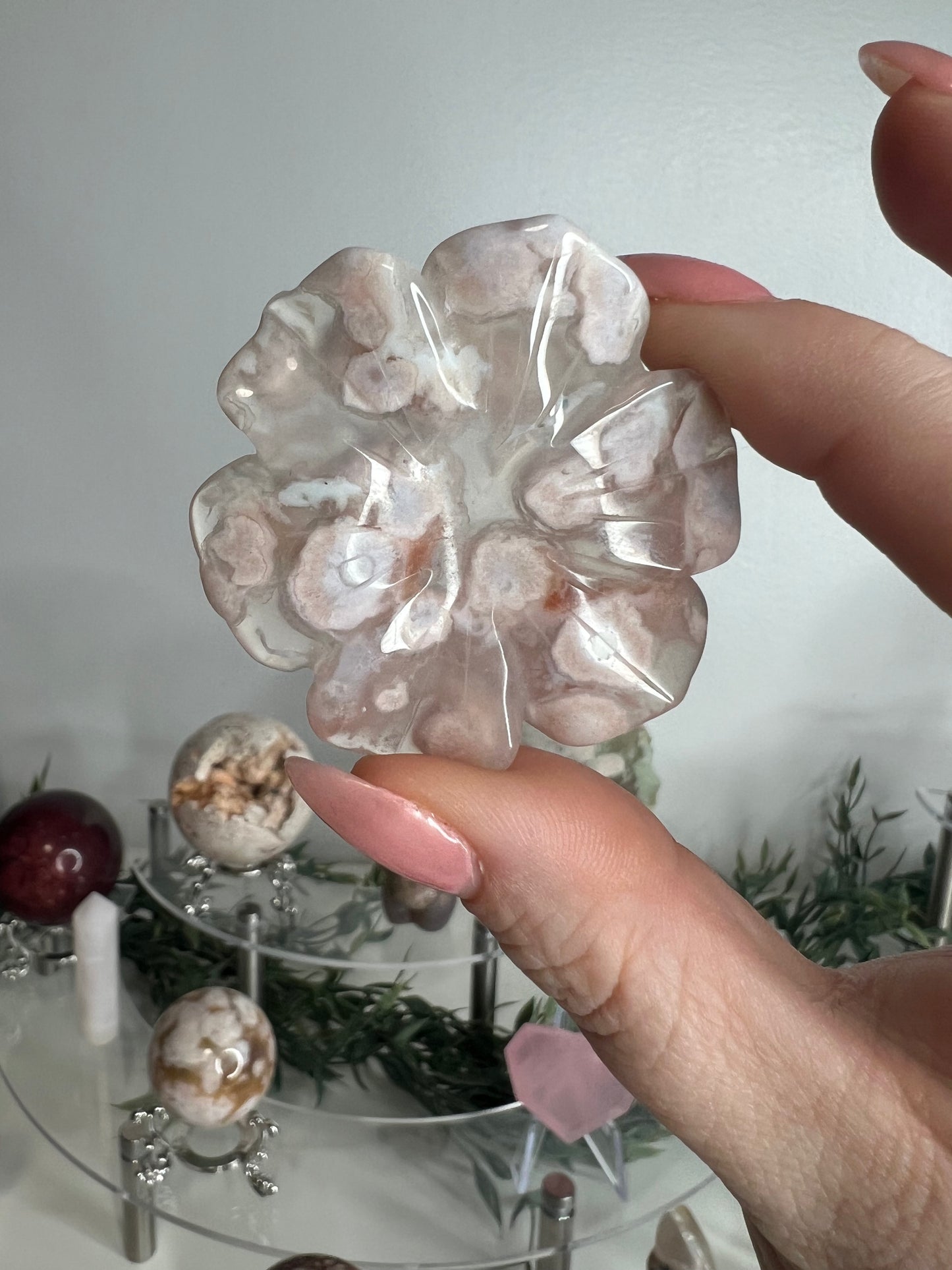 Flower Agate Carved Flower