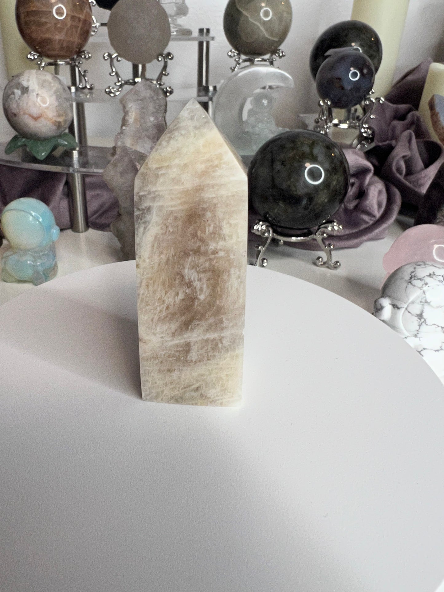 Blue Flash Moonstone Tower 85g 74mm #3