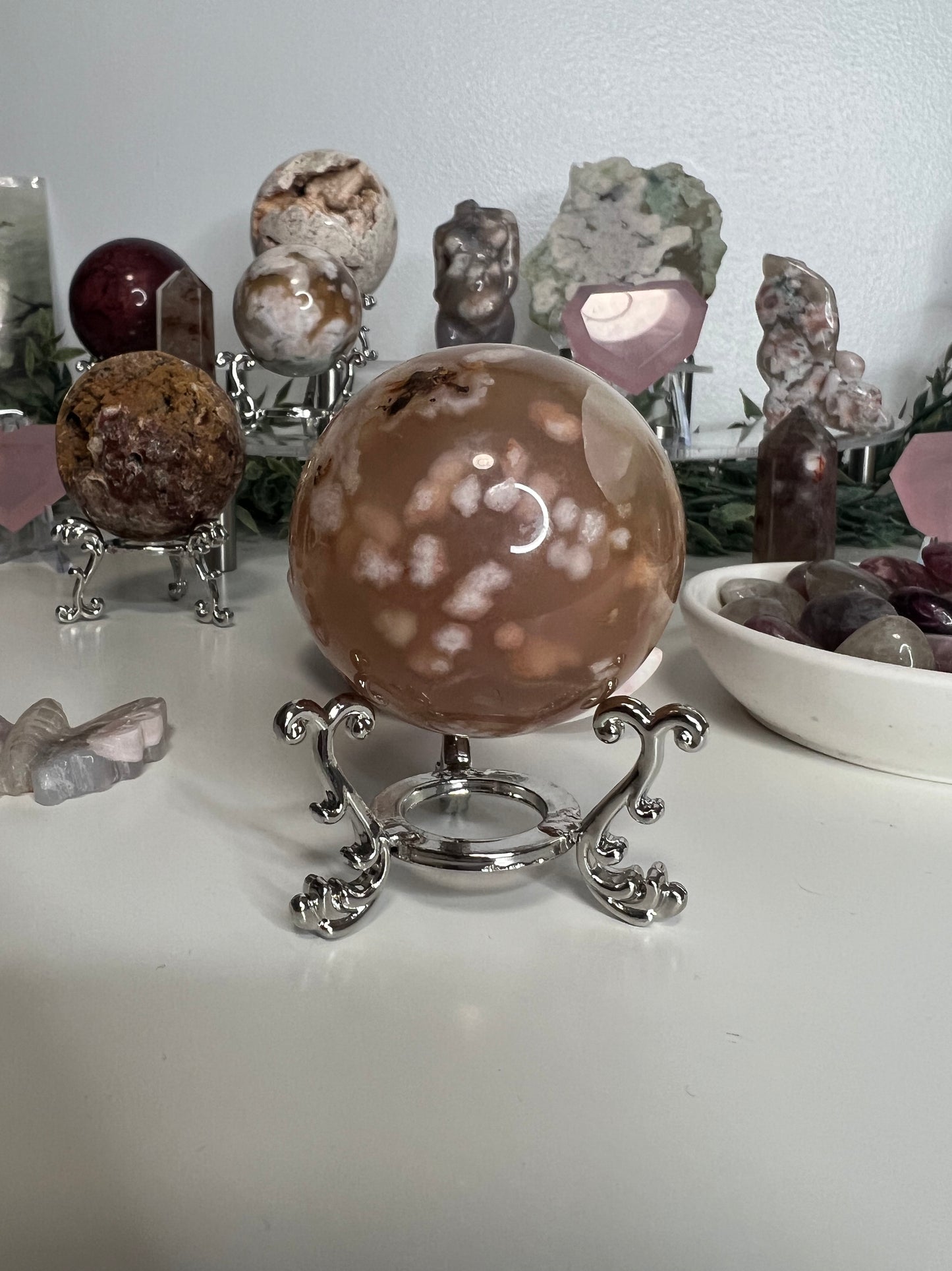 Flower Agate Sphere