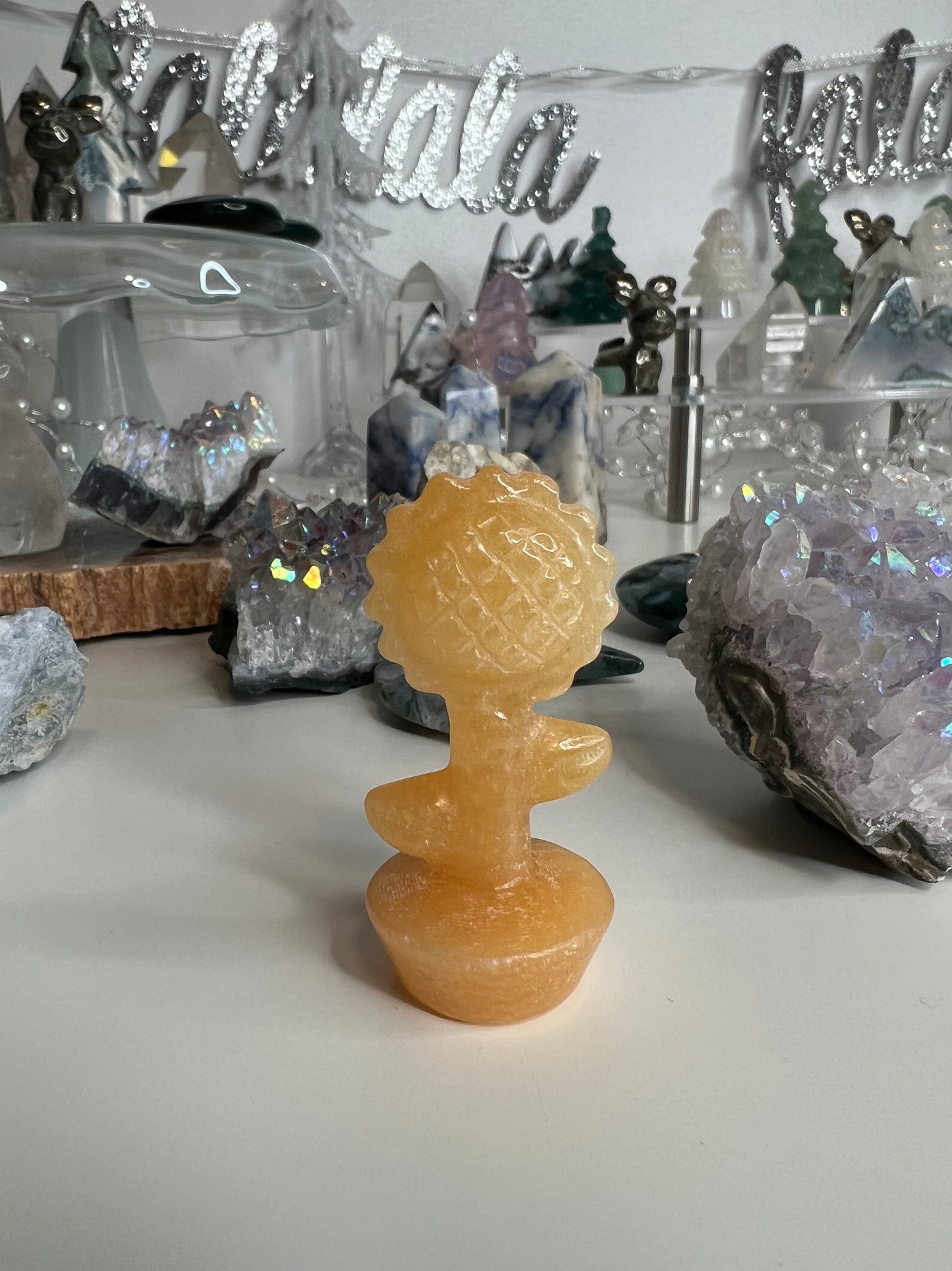Orange Calcite Sunflower