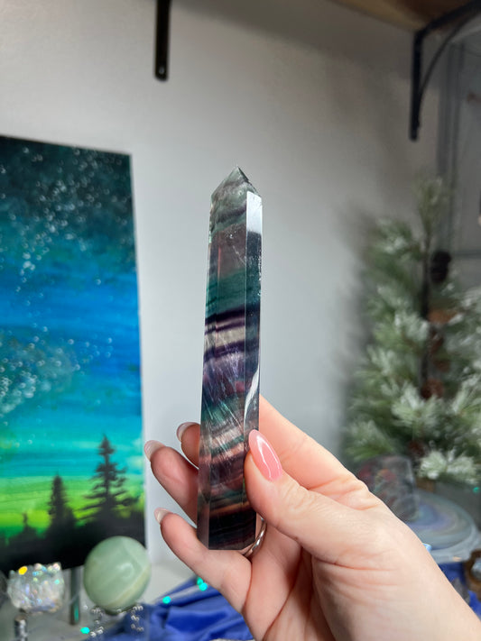 Rainbow Fluorite Tower #1