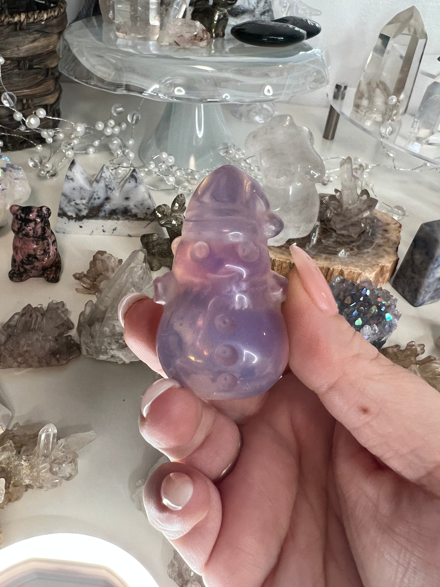 Pink Opalite Snow Man 2"