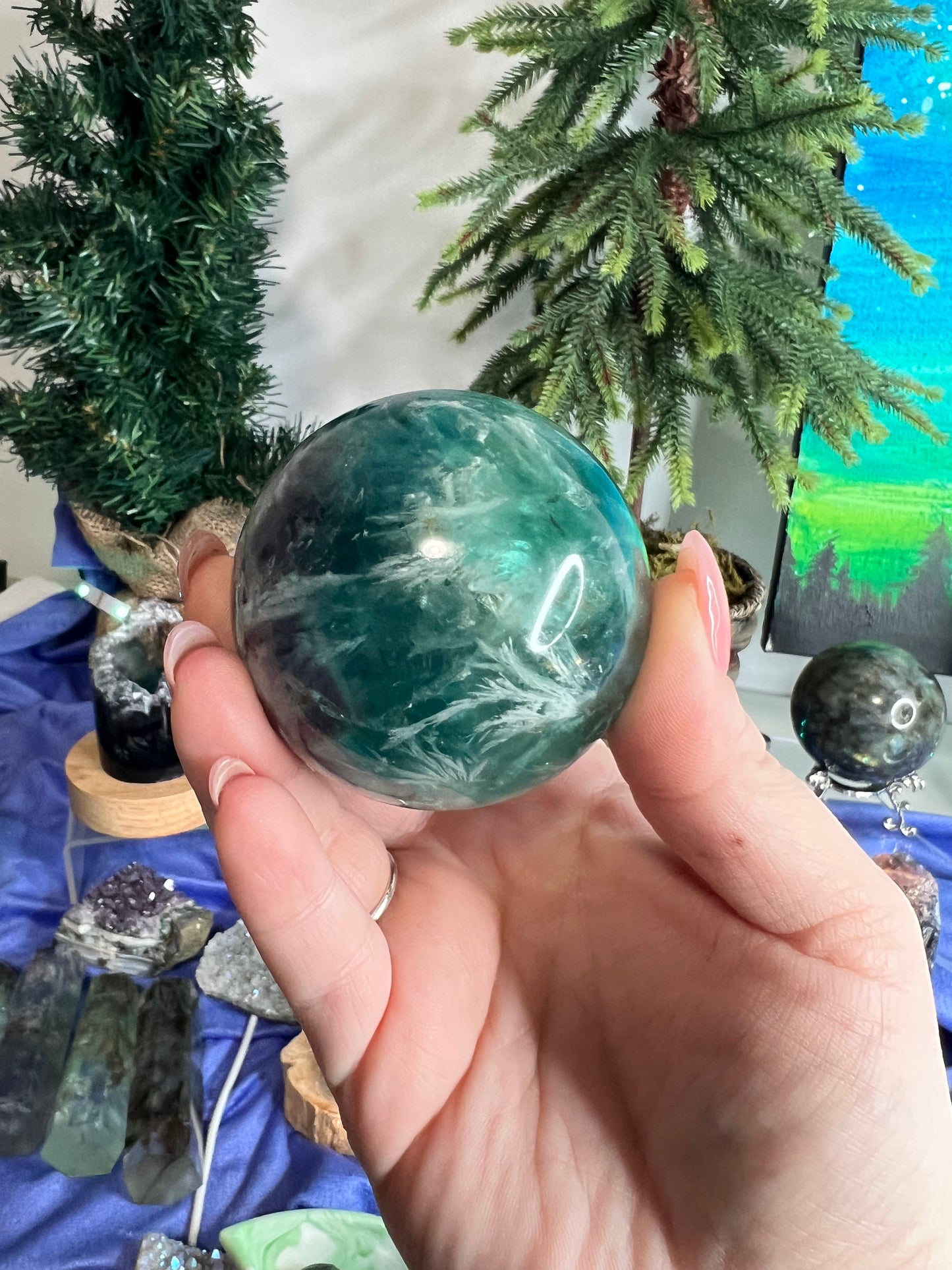 Snowflake Fluorite Sphere #2