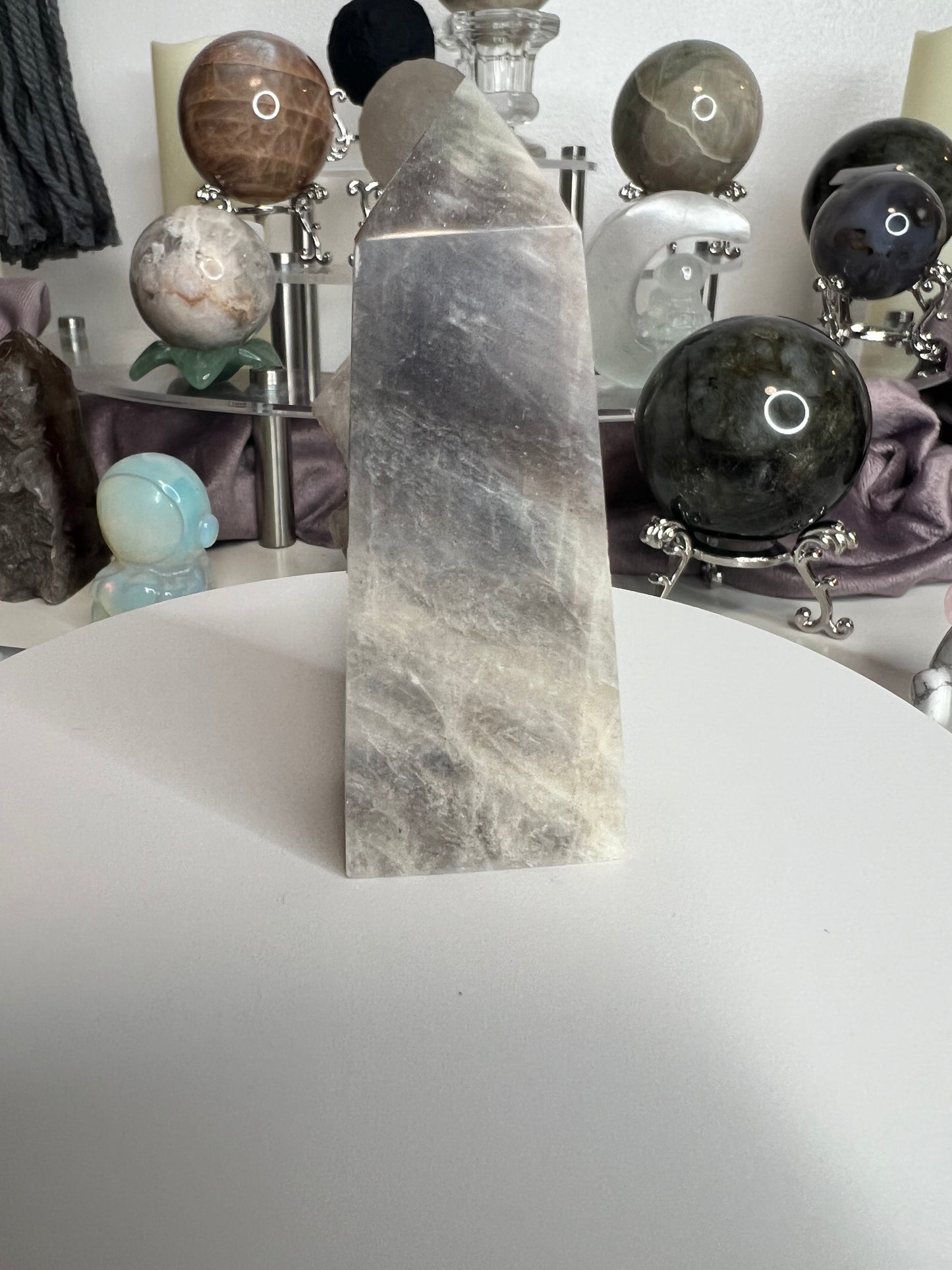 Blue Flash Moonstone Tower 88g 76mm #1